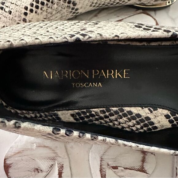 MARION PARKE Must Have Flat Python Snake Print Classic Pointy Toe Flat, sz 37 - Picture 8 of 11